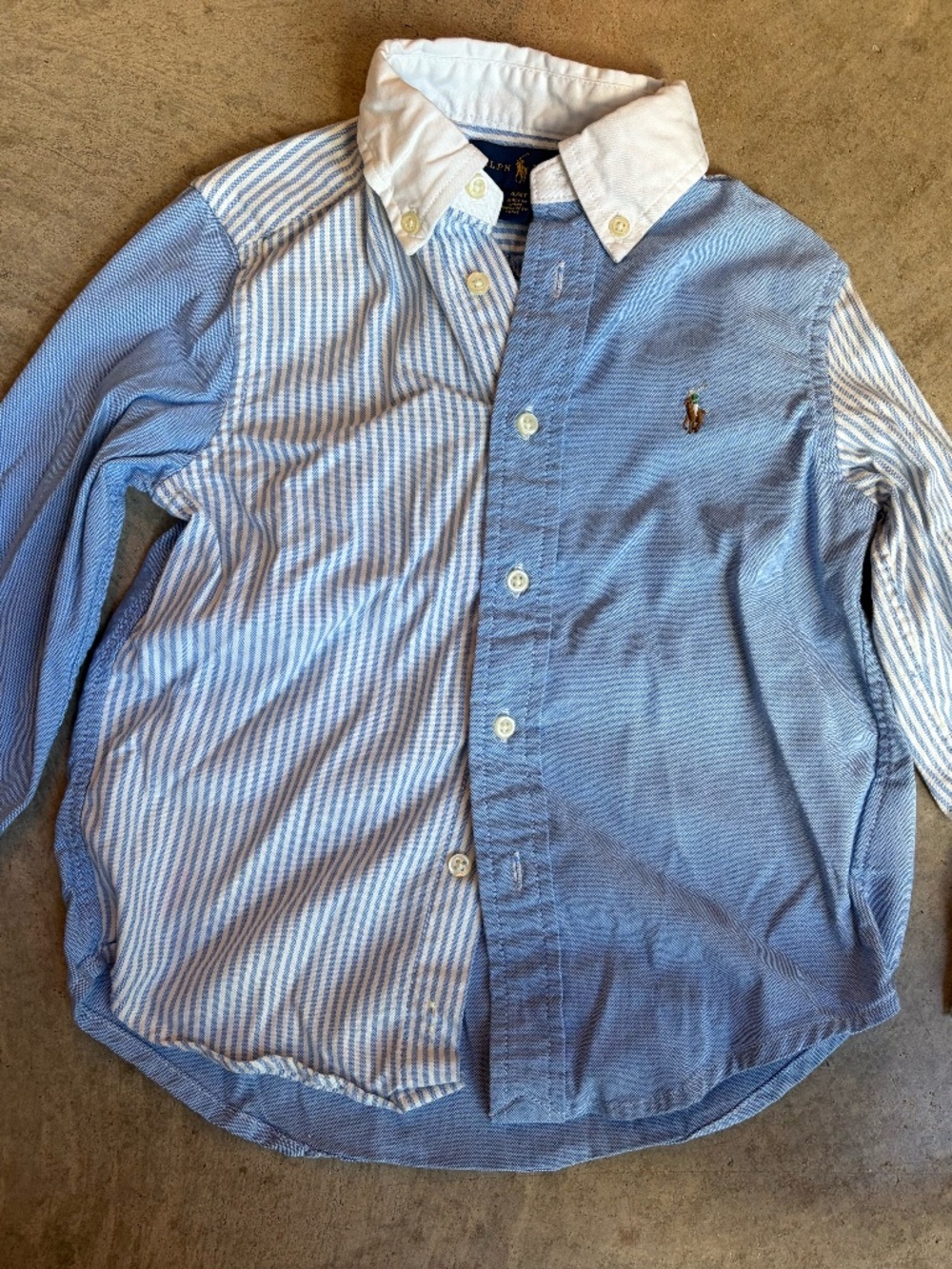 Ralph Lauren Blue White Oxford Shirt Boys 4T